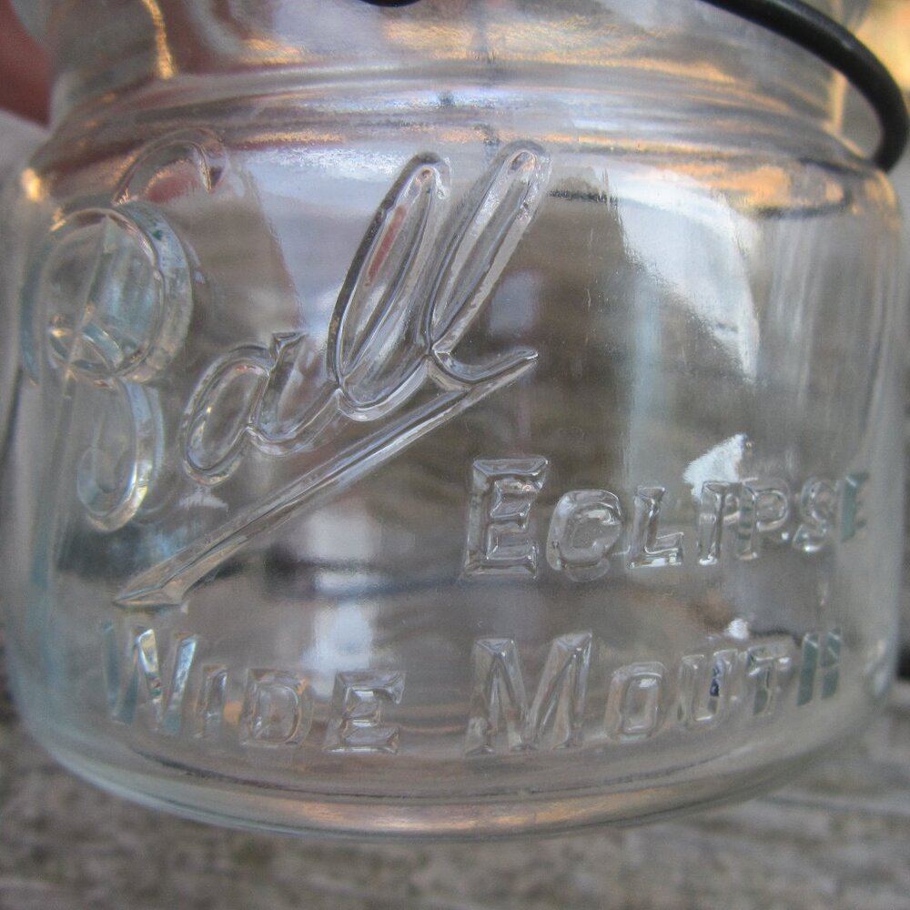 Ball Wide Mouth Bail Jar- Eclipse Lot of 2 Vintage with Lids 1930s-1960s